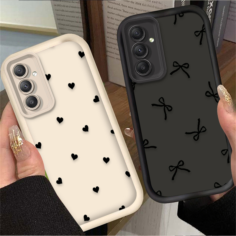 Phone Accessories Samsung - Schwarze Herz-Schleifenknoten-Hülle für Samsung Galaxy A20