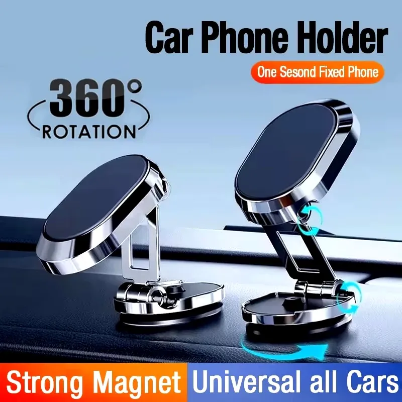 Phone Accessories Usa - Magnetische Autotelefonhalterung Magnet-Telefonhalter Klappbarer Armaturenbrett-Ständer 360-Grad