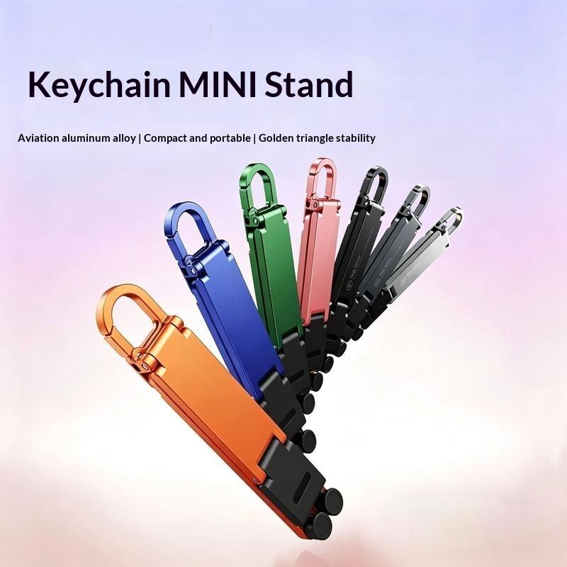 Desk Phone Stand - Faltbarer Mini-Schlüsselanhänger-Handyständer, mehrfach verstellbarer freihändiger Halter