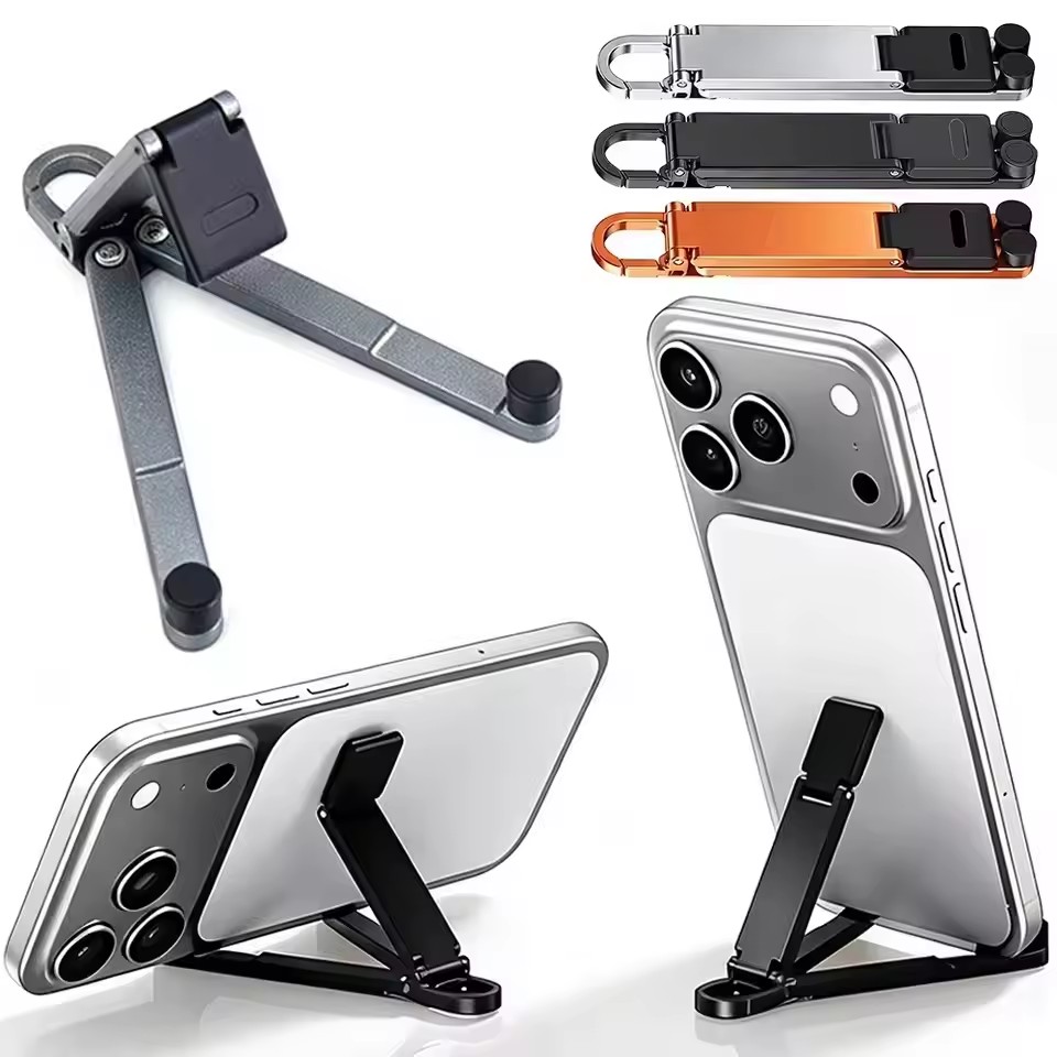 Desk Phone Stand - Faltbarer Schlüsselanhänger-Handyständer, mehrfach verstellbar, leicht, für