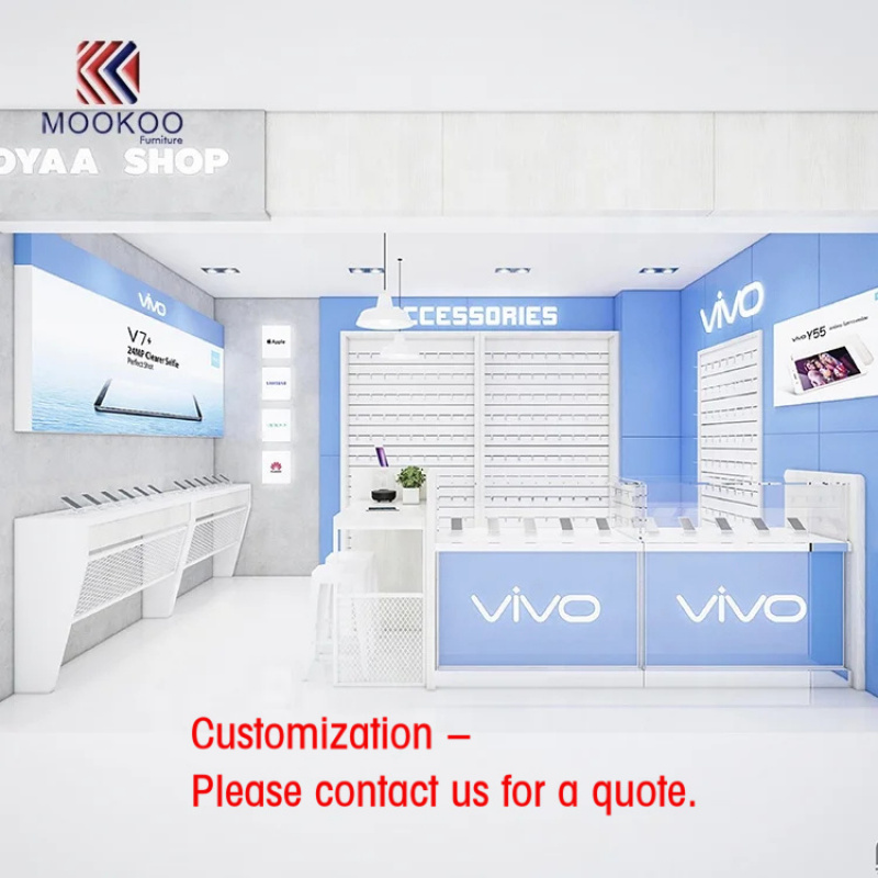 Phone Accessories Design Shop - Custom.Shop Handy-Kiosk-Display-Theke mit Zubehörregalen und Verkaufsdisplays