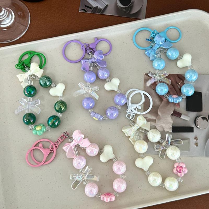 Phone Accessories For Teens - NEUE Bonbonfarbene Herz-Schleife Perlen-Handykette 1 Stück
