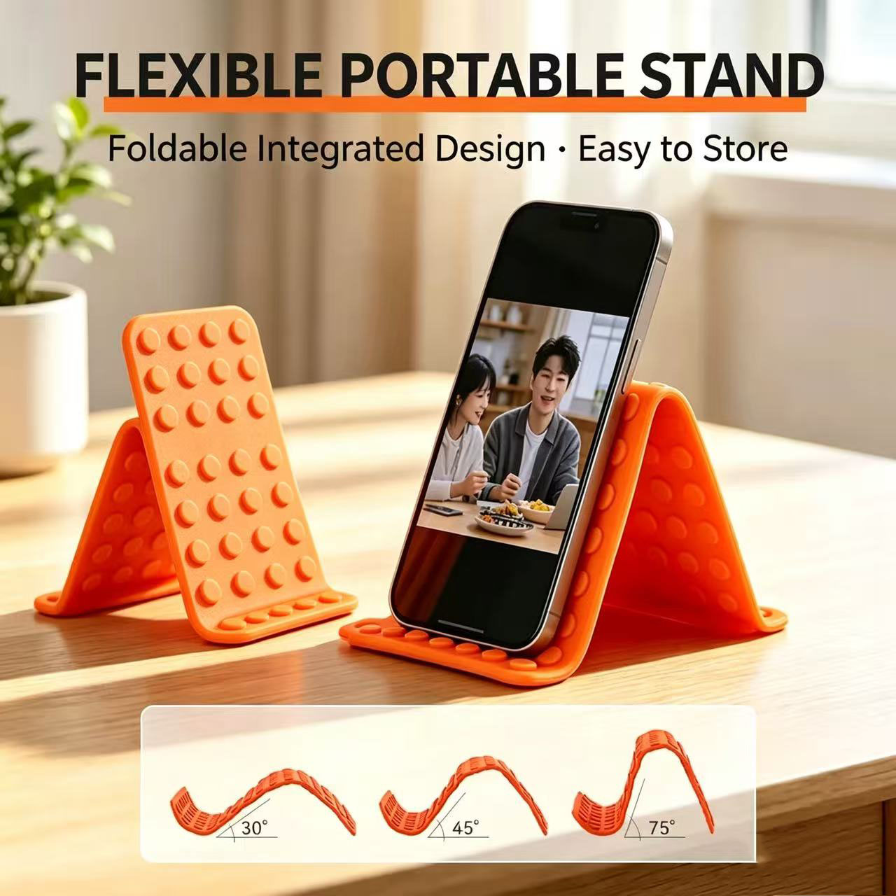 Phone Accessories Hooks - Tragbarer Universeller Telefonständer Winkelverstellbarer Silikon-Desktop-Tablet-Laptop-Halter Faltbare