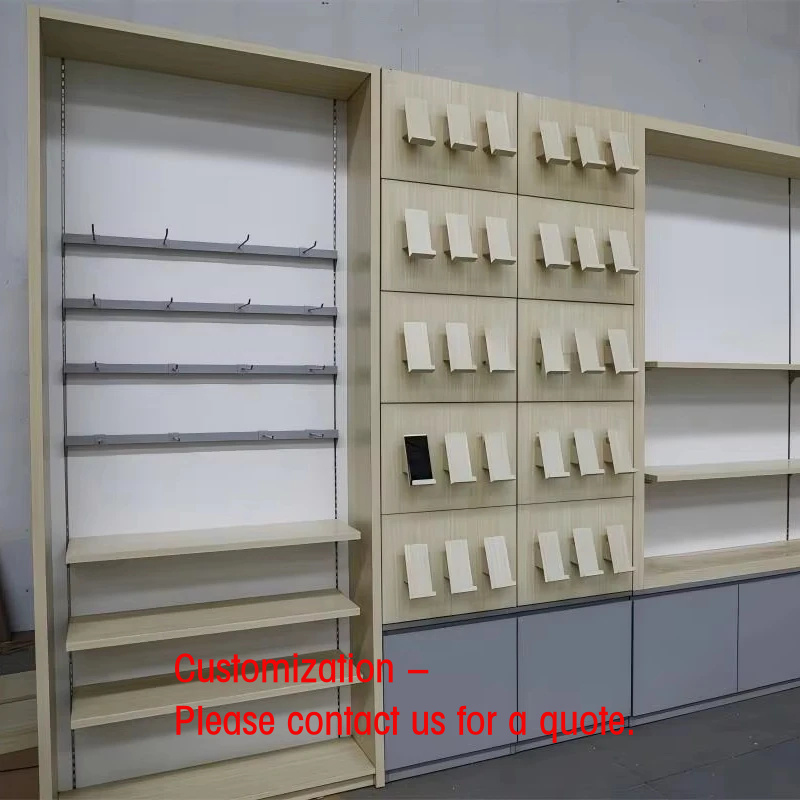 Phone Accessories Design Shop - Maßgefertigter Moderner Handyladen-Innenausbau: Display-Ständer, Schrank, Tisch,