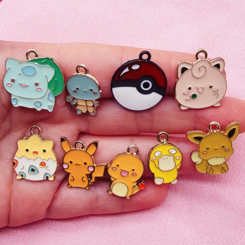 Phone Accessories Usa - 10 Stück Cartoon-Emaille-Schmuckzubehör Handgefertigte DIY-Armband-Anhänger Schlüsselanhänger