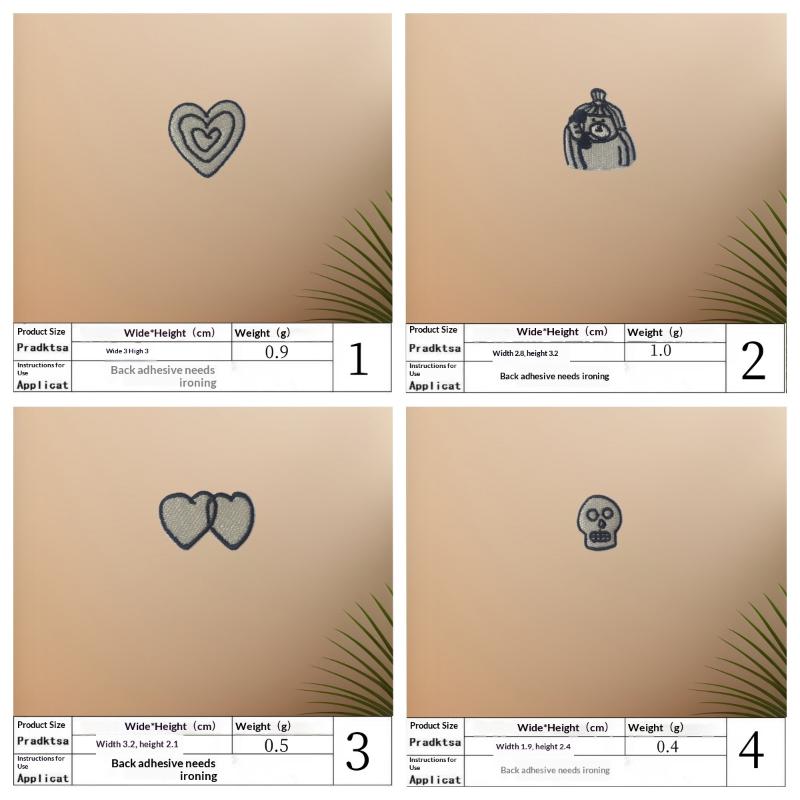 Phone Accessories Usa - 1 Set Herz-Katzen-Totenkopf-Vögel Bestickte Aufnäher für