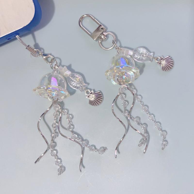Phone Accessories For Teens - Perlen-Handyanhänger Stern Muschel Qualle Schlüsselanhänger Y2K
