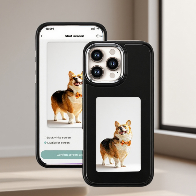 Phone Accessories Usa - DIY E-Ink-Bildschirm-Telefonhülle NFC für iPhone 15