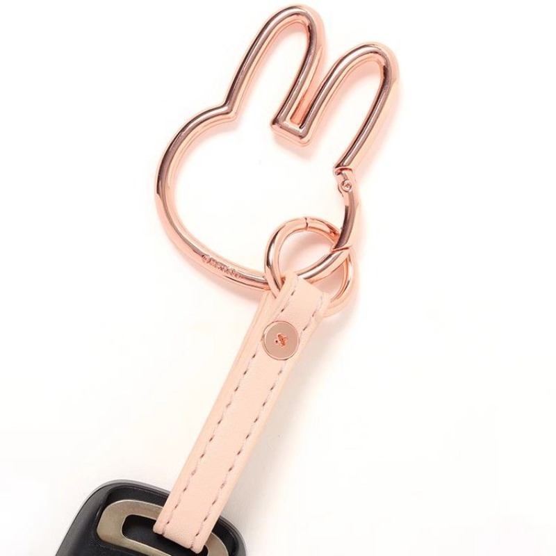 Phone Accessories For Teens - Miffy Schlüsselanhänger, Kawaii-Cartoon-Kaninchenkopf-Schlüsselanhänger für Taschen, Autotelefon,