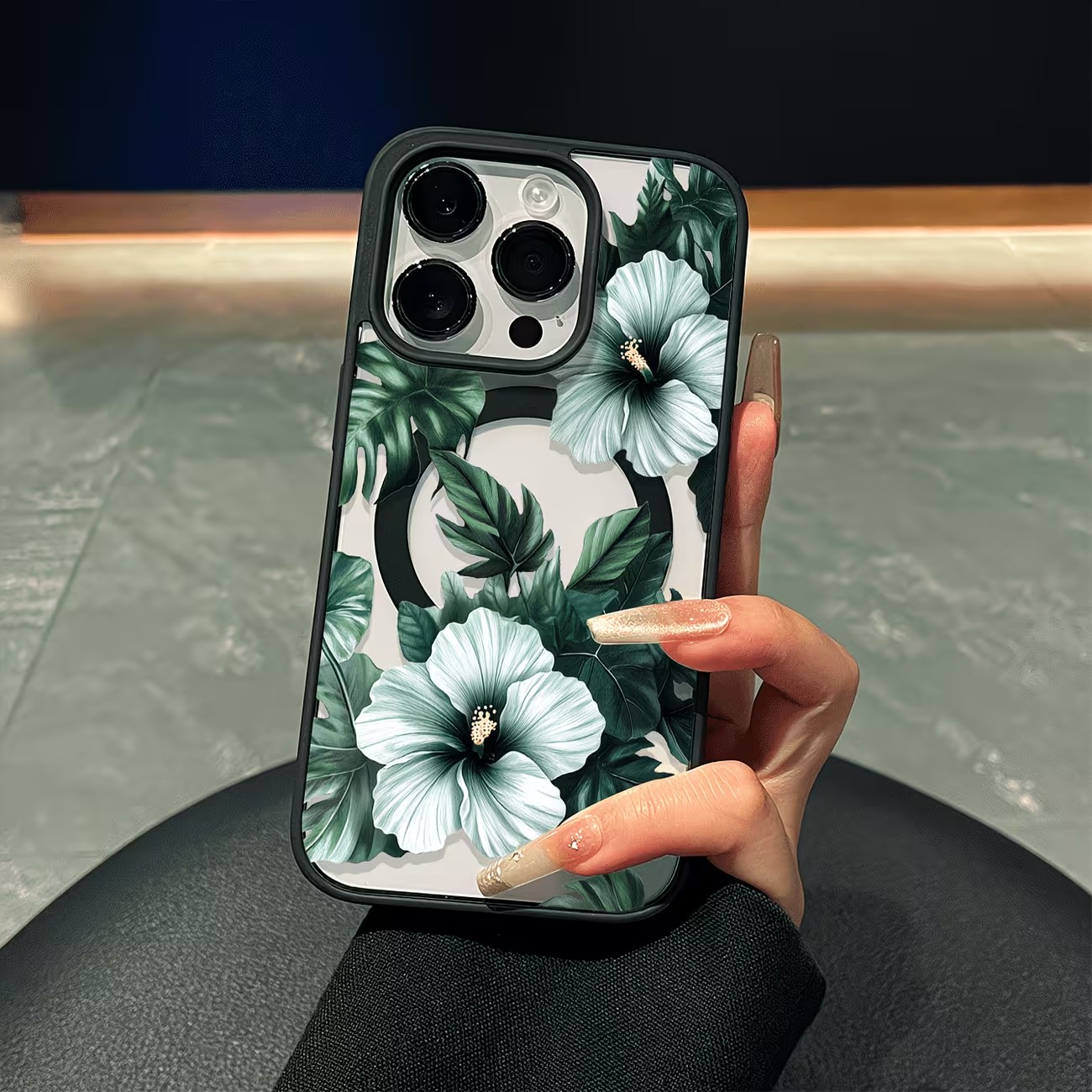 Phone Accessories To Sell - Grüne Blumenmuster Handyhülle für iPhone 17