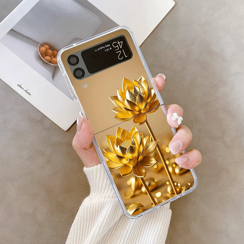 Kreative goldene Lotusblumenmu – Z Phone Accessories Bewertung und Preis