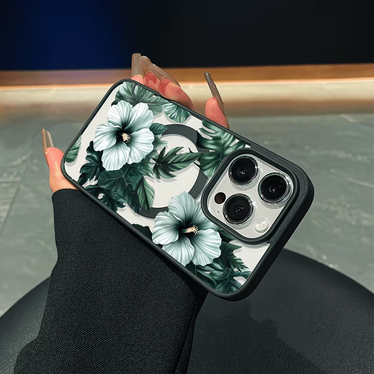 Grüne Blumenmuster Handyhülle  – Phone Accessories To Sell Bewertung und Preis